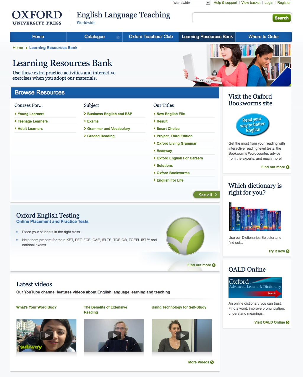 Oxford University Press, Learning Resource Bank | Recurso educativo 41589