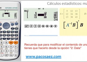 Calculadoras CASIO: ca?lculos con matrices | Recurso educativo 119312